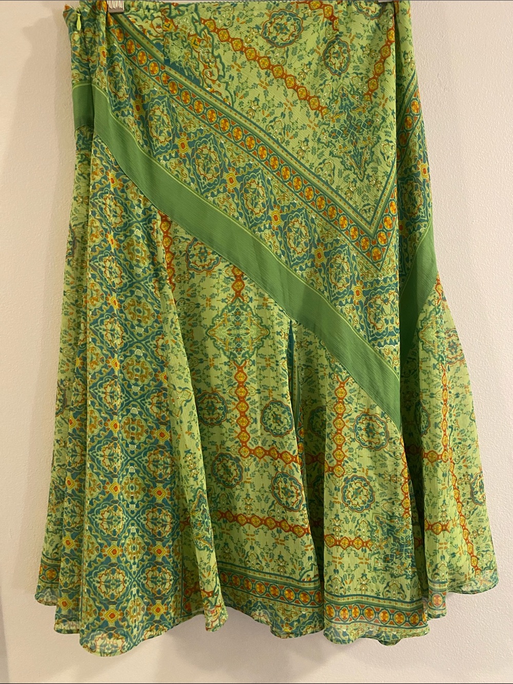 Coldwater Creek Green Printed Circle Skirt - Picture 3 of 4